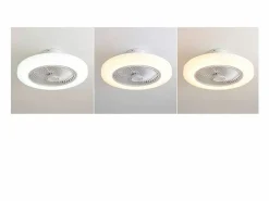Discount Plafón ventilador Tristán Helios Home 36W luz LED 3 velocidades + control remoto Ø53x22 cm Blanco