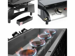 Sweeek Plancha de gas 4 quemadores 10kw + carro