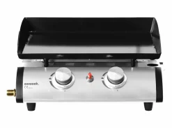 Online Sweeek Plancha de gas 2 quemadores 5kw con carrito Negro