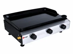 Best Somagic Plancha de gas de 3 fuegos ANETO Negro