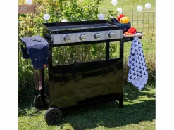 Happy Garden Plancha de gas MÉRIDA 4 quemadores 8kW + carrito