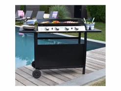 Plancha de gas VALENCIA 4 quemadores 10kW + carrito Plancha Cocina