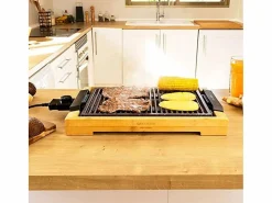 Hot Plancha eléctrica Cecotec Tasty&Grill 2000 Bamboo LineStone 2000W madera/ Gris