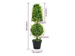 Hot Planta artificial de boj con maceta 100 cm Verde