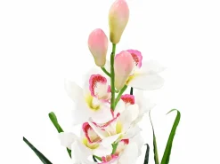 Hot Planta artificial de orquídea Cymbidium con maceta de 100 cm, color Verde