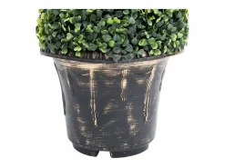 Hot Planta de boj artificial en espiral con maceta de 100 cm Verde