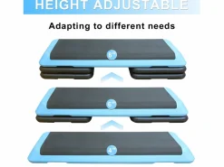 Plataforma aeróbica ajustable, superficie antideslizante, plástico ABS, color , con 4 elevadores (109x41x11 cm)