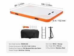 Plataforma Flotante Inflable SucceBuy, 304×243 cm con Escalera