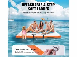 Plataforma Flotante Inflable SucceBuy, 304×243 cm con Escalera
