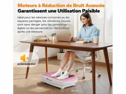 MERACH Plataforma vibratoria fitness mini, , 11 niveles, mando a distancia, pantalla LED, motor silencioso, carga 150 kg, plataforma vibratoria