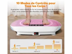 MERACH Plataforma vibratoria fitness mini, , 11 niveles, mando a distancia, pantalla LED, motor silencioso, carga 150 kg, plataforma vibratoria