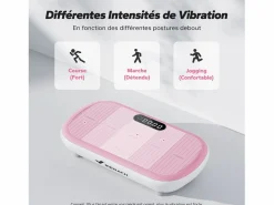 Outlet MERACH Plataforma vibratoria fitness mini, , 11 niveles, mando a distancia, pantalla LED, motor silencioso, compacta, 150 kg, maquina de adelgazar Rosa