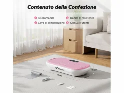 Outlet MERACH Plataforma vibratoria fitness mini, , 11 niveles, mando a distancia, pantalla LED, motor silencioso, compacta, 150 kg, maquina de adelgazar Rosa