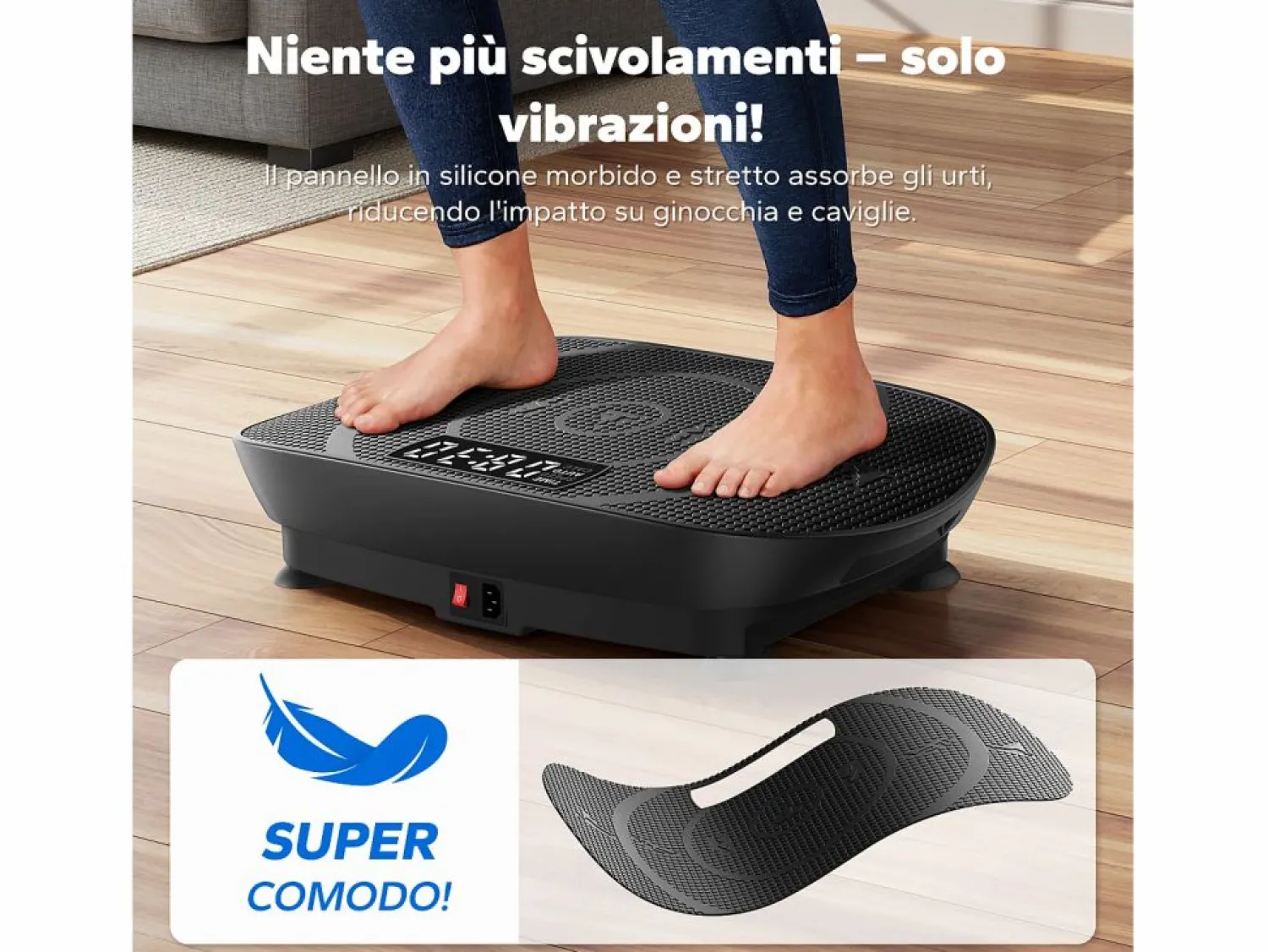 Best MERACH Plataforma vibratoria 10 velocidades, LED, mando a distancia, fitness de vibración, pérdida de peso, musculación, , 150KG MÁX Negro