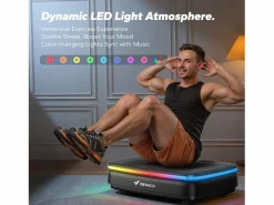 Discount Plataforma vibratoria , 99 niveles, Bluetooth, luces LED y pantalla, altavoz integrado, control remoto, modo dual, máx. 150 kg, color Aparato De Musculación