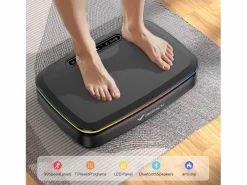 Discount Plataforma vibratoria , 99 niveles, Bluetooth, luces LED y pantalla, altavoz integrado, control remoto, modo dual, máx. 150 kg, color Aparato De Musculación