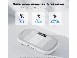 Hot MERACH Plataforma vibratoria , mando a distancia, pantalla LED, Bluetooth, 10 velocidades, 11 programas, silenciosa, capacidad 200KG Gris