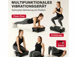NETTLIFE Plataforma vibratoria de 200 W, dispositivo de fitness con 199 niveles y altavoz, entrenamiento completo en casa, máximo 150 kg.