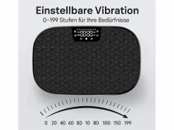 NETTLIFE Plataforma vibratoria de 200 W, dispositivo de fitness con 199 niveles y altavoz, entrenamiento completo en casa, máximo 150 kg.