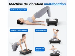 Plataforma Vibratoria Silenciosa , 11 Niveles, LED, Bluetooth, Altavoz Integrado, Control Remoto, Modo Manual/Automático, Máx 181kg, Aparato De Musculación