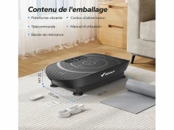 Plataforma Vibratoria Silenciosa , 11 Niveles, LED, Bluetooth, Altavoz Integrado, Control Remoto, Modo Manual/Automático, Máx 181kg, Aparato De Musculación