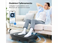 Plataforma Vibratoria Silenciosa , 11 Niveles, LED, Bluetooth, Altavoz Integrado, Control Remoto, Modo Manual/Automático, Máx 181kg, Aparato De Musculación