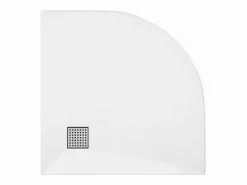 Discount Plato de ducha a la italiana en resina SMC en forma de cuarto de círculo - - 80 x 80 cm - SYFORSA Plato De Ducha