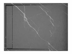 Online Shower & Design Plato de ducha a ras de suelo cortable en resina SMC - Negro marmolado - 120 x 90 cm - LYROSA Negro / Blanco