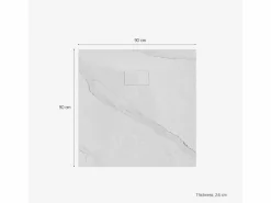 Plato de ducha cuadrado a ras de suelo efecto mármol 90x90 cm Stone MM -