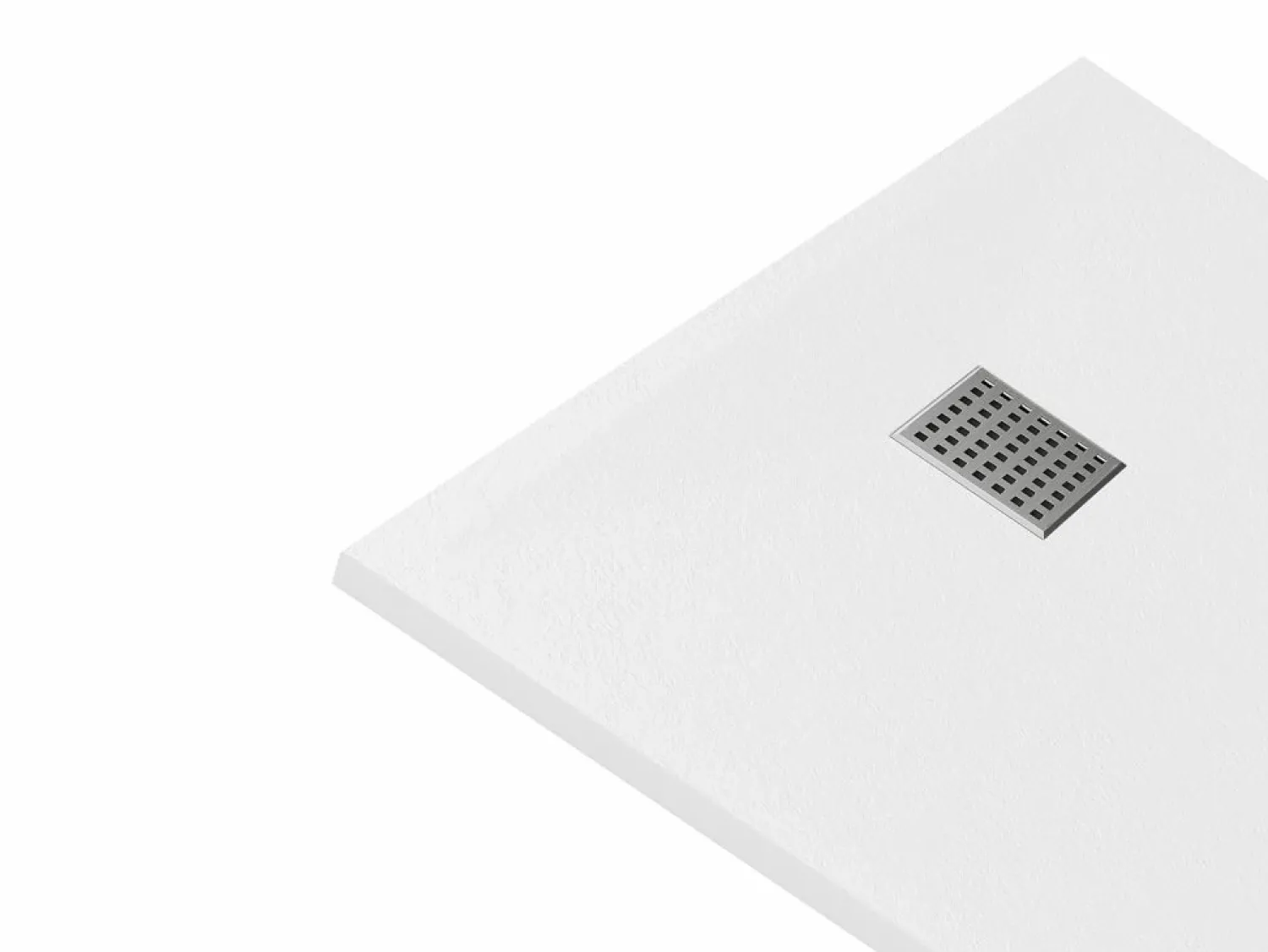 Shower & Design Plato de ducha de resina para colocar en superficie o encastrar, con sifón, , L140 x P80 cm, MIRNOSA Blanco