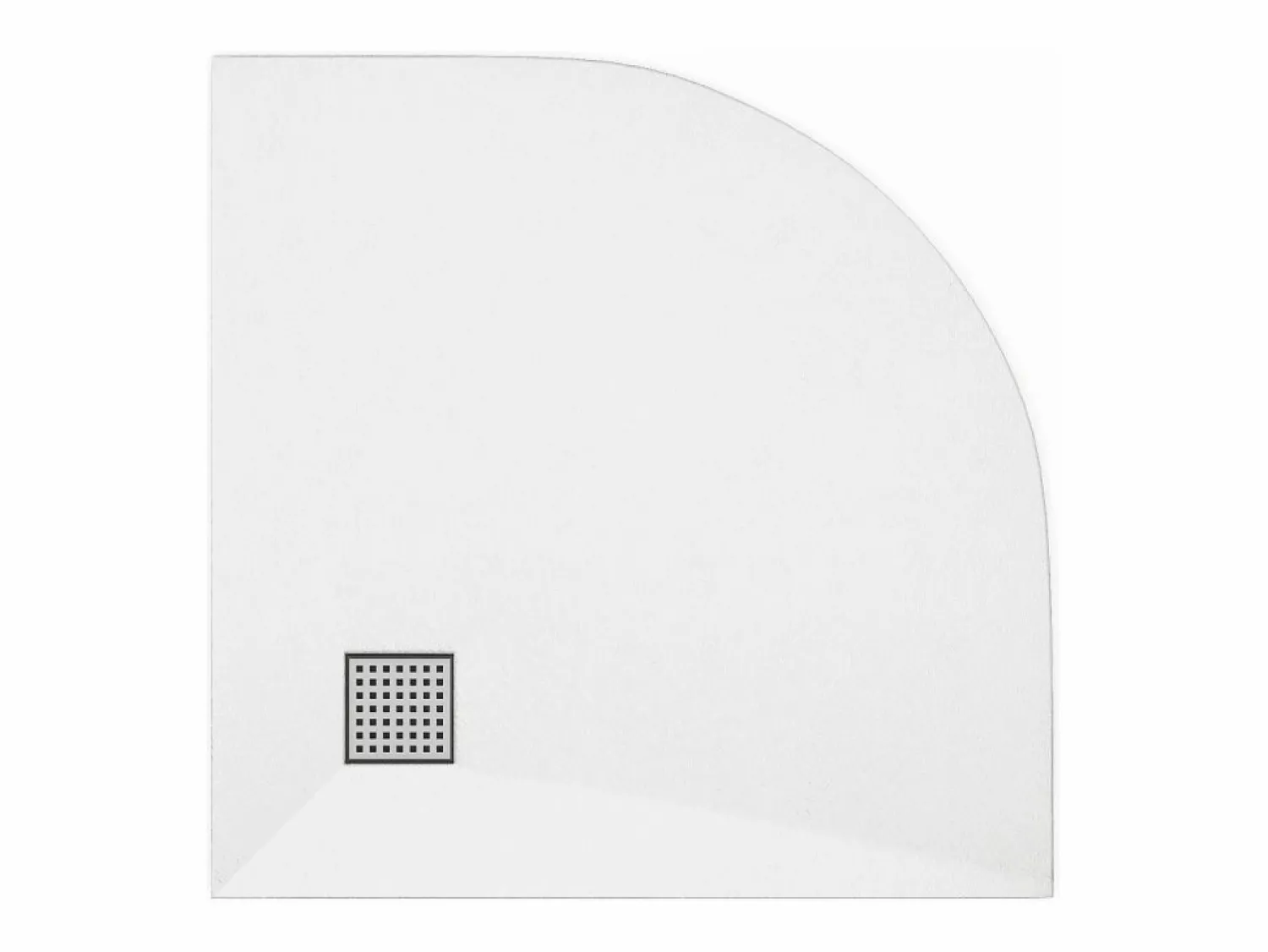 Sale Vente-unique Plato de ducha extraplano para colocar o empotrar, cortable, en resina SMC, en cuarto de círculo, con sifón - - 80 x 80 cm - SYFORSA Blanco