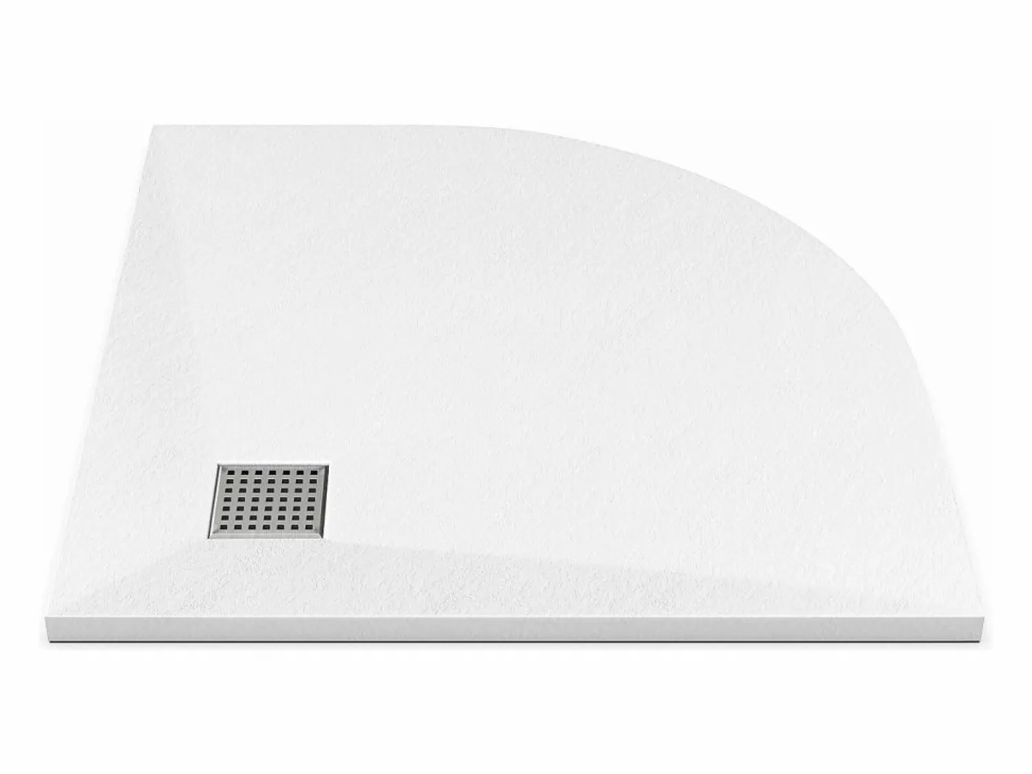 Sale Vente-unique Plato de ducha extraplano para colocar o empotrar, cortable, en resina SMC, en cuarto de círculo, con sifón - - 80 x 80 cm - SYFORSA Blanco