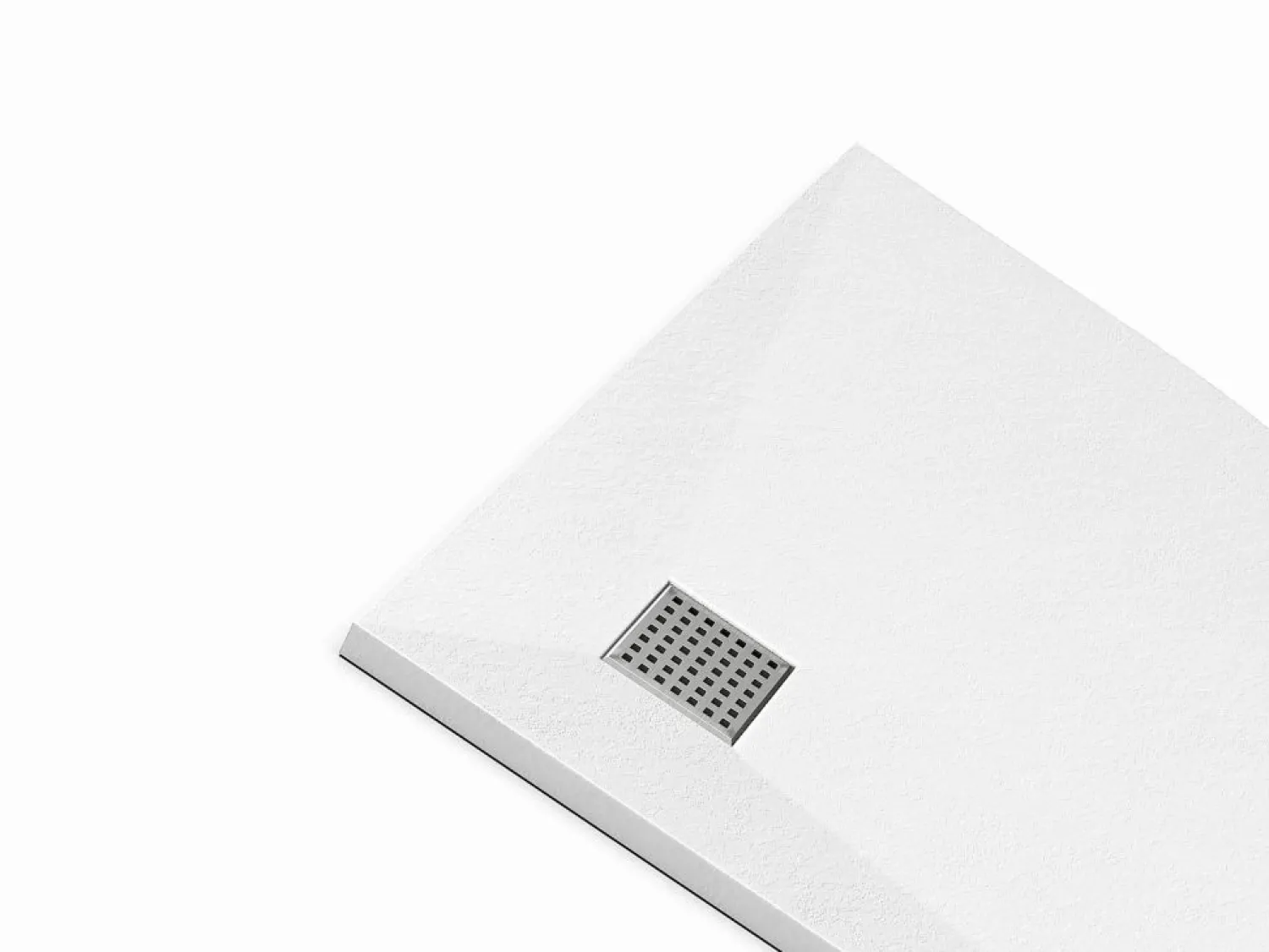 Sale Vente-unique Plato de ducha extraplano para colocar o empotrar, cortable, en resina SMC, en cuarto de círculo, con sifón - - 80 x 80 cm - SYFORSA Blanco