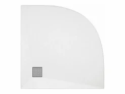 Sale Plato de ducha extraplano para sobreponer o encastrar recortable de resina SMC en cuarto círculo con sifón - - 90 x 90 cm - SYFORSA Plato De Ducha