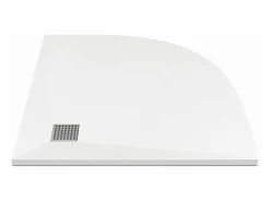 Sale Plato de ducha extraplano para sobreponer o encastrar recortable de resina SMC en cuarto círculo con sifón - - 90 x 90 cm - SYFORSA Plato De Ducha
