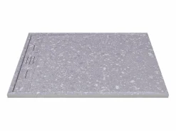 Clearance Plato de ducha italiano cortable en resina SMC - Efecto Terrazzo - 120 x 90 cm - LYROSA Plato De Ducha