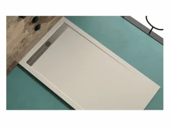 Best STANO Plato de ducha pizarra ARCO 90x140 cm rejilla inox Crema