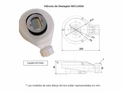 Best STANO Plato de ducha pizarra ARCO 90x140 cm rejilla inox Crema