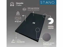 Sale Plato de ducha pizarra DEXA 70x70 cm rejilla inox Plato De Ducha