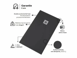 STANO Plato de ducha pizarra ONDA 100x100 cm rejilla color