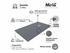 Plato de ducha resina LUX 90x170cm rejilla inox Plato De Ducha