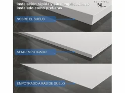 Clearance Plato de ducha 90x130 cm resina antideslizante | Carga mineral, textura piedra, | Incluye válvula y rejilla Plato De Ducha