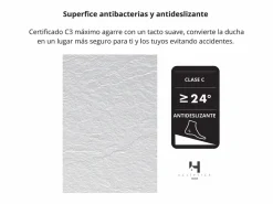 Online Plato de ducha 80x110 cm resina antideslizante | Carga mineral, textura piedra, | Incluye válvula y rejilla Blanco