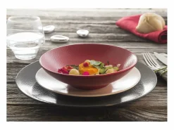 Outlet MEDARD DE NOBLAT Plato de Ensalada y Pasta Stone Rouge 19 cm (Lote de 6) Rojo