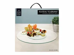 Best The Home Deco Factory Plato giratorio de cristal de 45 cm Transparente