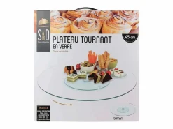 Best The Home Deco Factory Plato giratorio de cristal de 45 cm Transparente