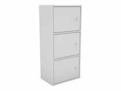 Clearance Plea salón 1 armario 3 puertas y 1 estantería 3 niveles 184x42x29 cm Blanco