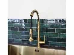 Outlet Essebagno Plimo Mezclador de fregadero con rociador móvil Dorado