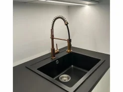 Essebagno Plimo Mezclador para fregadero con ducha móvil, cobre cepillado