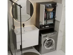 TOPESHOP POLA - Mueble de baño sobre la lavadora - Antracita / Blanco